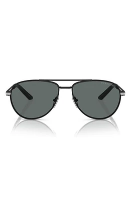 Prada 60mm Polarized Pilot Sunglasses in Matte Black at Nordstrom