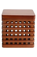 Kassatex Osaka Acacia Wood Cotton Holder in Medium Brown at Nordstrom