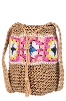 Roxy Hello Apricot Straw Shoulder Bag in Tapioca at Nordstrom