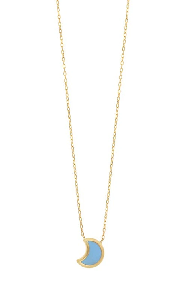 Bony Levy Kids' 14K Gold Enamel Moon Pendant Necklace in 14K Yellow Gold at Nordstrom, Size 15