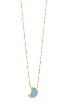 Bony Levy Kids' 14K Gold Enamel Moon Pendant Necklace in 14K Yellow Gold at Nordstrom, Size 15