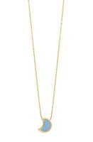 Bony Levy Kids' 14K Gold Enamel Moon Pendant Necklace in 14K Yellow Gold at Nordstrom, Size 15