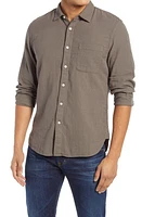 HIROSHI KATO Slim Fit Double Gauze Organic Cotton Button-Up Shirt Charcoal at Nordstrom,