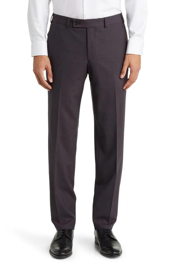 Ted Baker London Jerome Soft Constructed Stretch Wool Dress Pants Berry at Nordstrom,