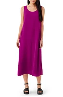 Eileen Fisher Scoop Neck Silk Georgette Midi Dress Rhapsody at Nordstrom,