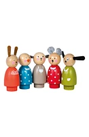 Speedy Monkey Moulin Roty La Grande Famille 5-Piece Wooden Character Set in Brown at Nordstrom