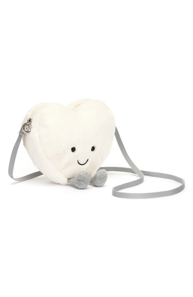 Jellycat Amusable Heart Plush Crossbody Bag in White at Nordstrom