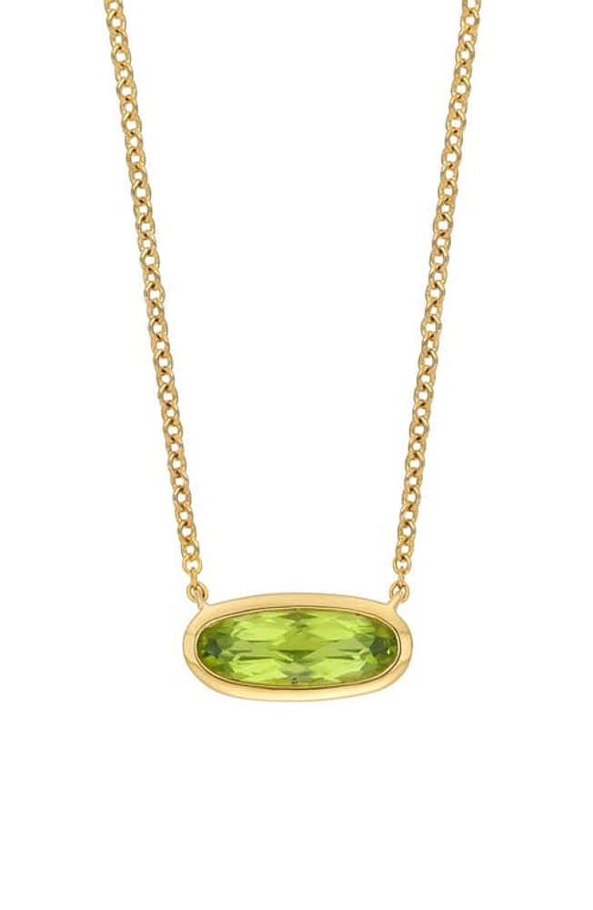 Bony Levy 14K Gold Peridot Oval Pendant Necklace in 14K Yellow Gold at Nordstrom, Size 18