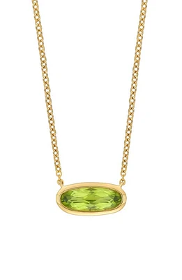 Bony Levy 14K Gold Peridot Oval Pendant Necklace in 14K Yellow Gold at Nordstrom, Size 18