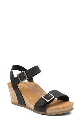 Aetrex Lexa Wedge Sandal Nubuck Leather at Nordstrom