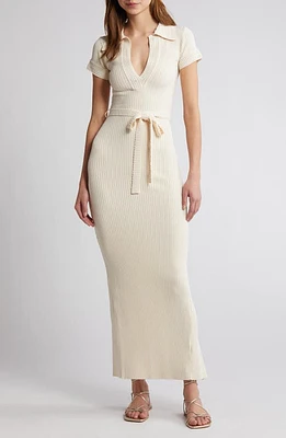 MOON RIVER Rib Pencil Dress Cream at Nordstrom,