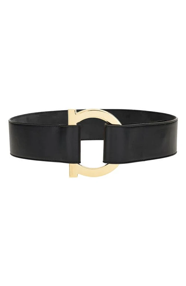 FERRAGAMO Gancio Loop Leather Belt Nero at Nordstrom,