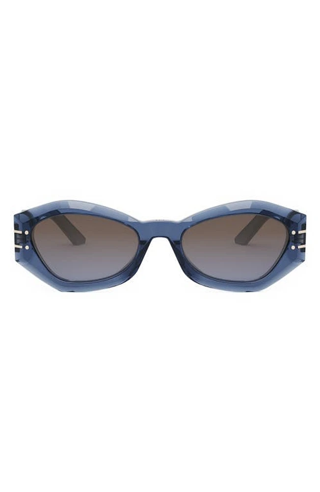 'DiorSignature B1U 55mm Butterfly Sunglasses in Shiny Blue /Gradient Bordeaux at Nordstrom