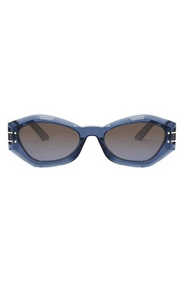 'DiorSignature B1U 55mm Butterfly Sunglasses in Shiny Blue /Gradient Bordeaux at Nordstrom