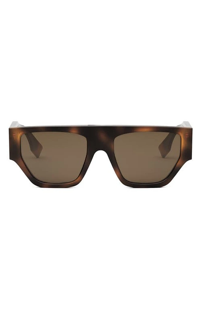 'Fendi O'Lock 54mm Geometric Sunglasses in Blonde Havana /Brown at Nordstrom