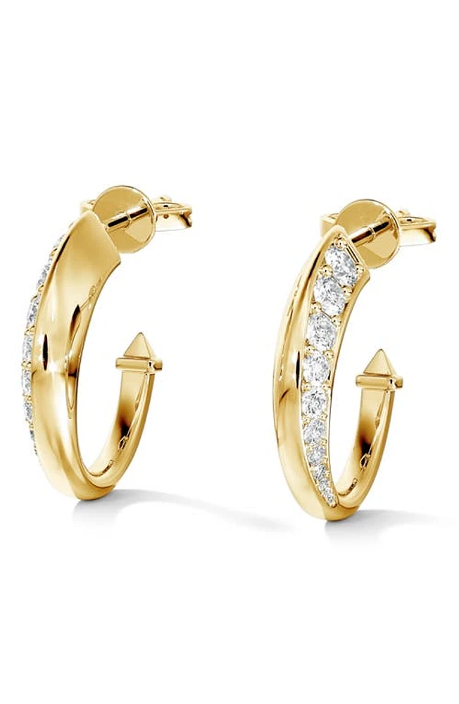 De Beers Forevermark Avaanti Pavé Diamond Hoop Earrings in Yellow Gold at Nordstrom