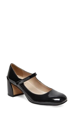 Silent D Korin Block Heel Mary Jane Pump in Black Crinkle Patent at Nordstrom, Size 6Us