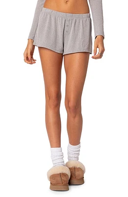 EDIKTED Homey Pointelle Shorts Gray at Nordstrom,