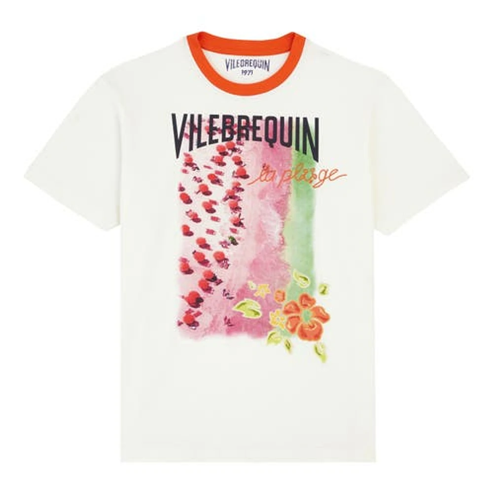 Men's Vilebrequin La Plage From The Sky Cotton T-Shirt in Off White at Nordstrom