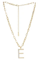 Ettika Imitation Pearl Initial Pendant Necklace in Gold- E at Nordstrom