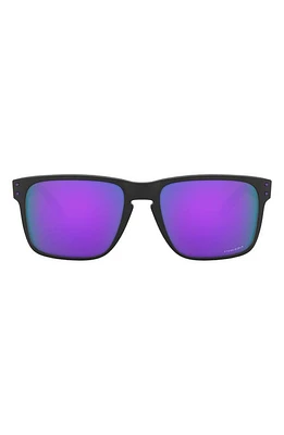 Oakley Holbrook XL 59mm Polarized Sunglasses in Matte Black/Prizm Violet at Nordstrom