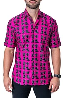 Maceoo Galileo Pinkdog Pink Short Sleeve Button-Up Shirt at Nordstrom,