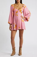 Free People Francesca Floral Print Long Sleeve Minidress Combo at Nordstrom,