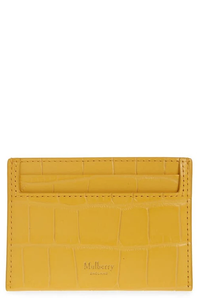 Mulberry Croc Embossed Leather Continental Card Case in Yellow at Nordstrom