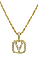 SAVVY CIE JEWELS Initial Pendant Necklace in Yellow-V at Nordstrom