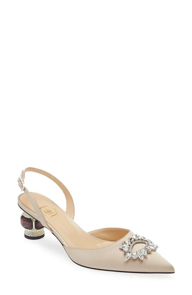 Nalebe Aurum Embellished Slingback Pointed Toe Pump Champagne at Nordstrom,