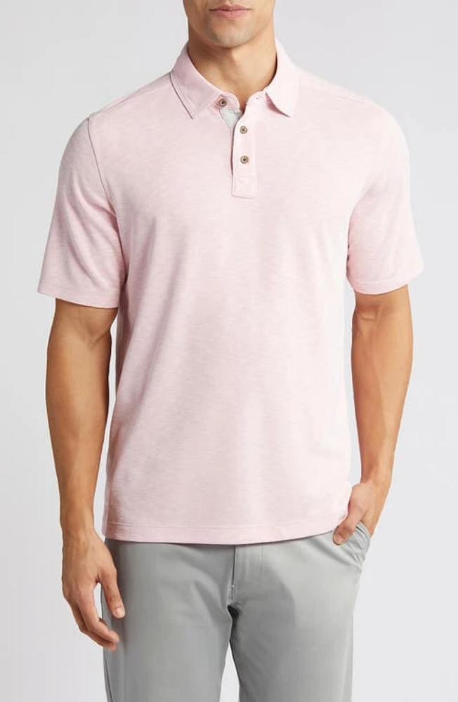 Johnston & Murphy Vintage Slub Jersey Polo Pink at Nordstrom,