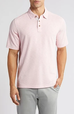 Johnston & Murphy Vintage Slub Jersey Polo Pink at Nordstrom,