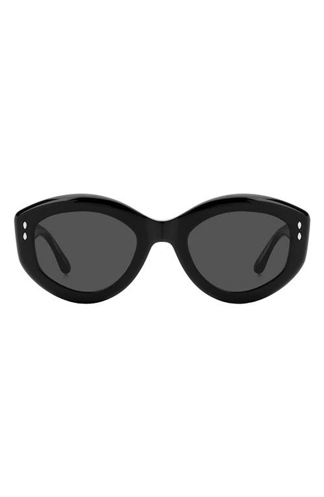 Isabel Marant 52mm Round Sunglasses in Black Grey at Nordstrom