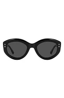 Isabel Marant 52mm Round Sunglasses in Black Grey at Nordstrom