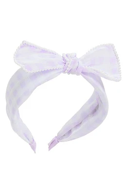 Capelli New York Kids' Gingham Bow Headband in Lilac at Nordstrom