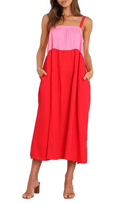 Petal & Pup Aliana Colorblock Midi Sundress Pink Splice at Nordstrom,