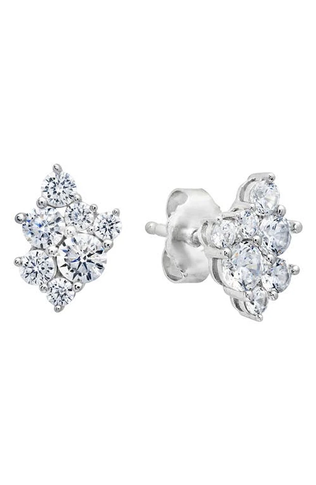 Crislu Cubic Zirconia Cluster Stud Earrings in Platinum at Nordstrom