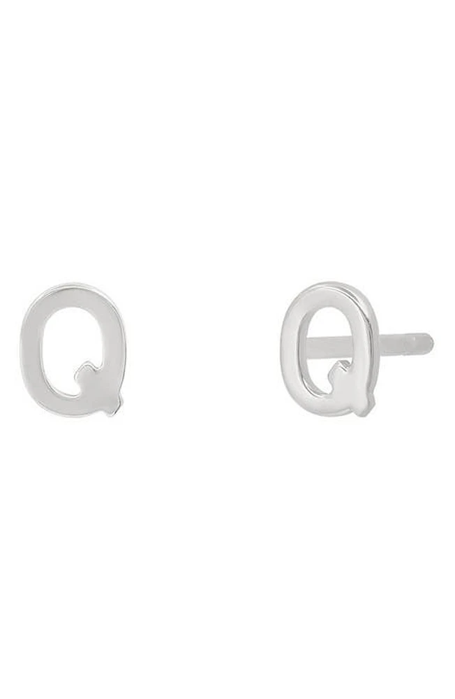 BYCHARI Initial Stud Earrings in 14K Gold-Q at Nordstrom