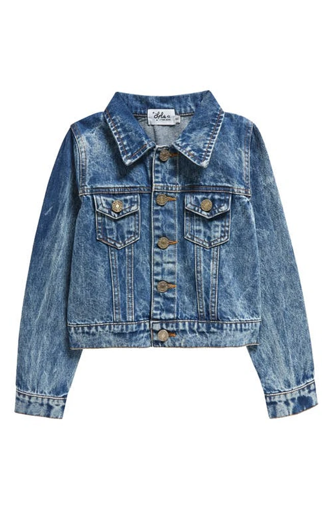 Lola & the Boys Kids' Sunny Days Embellished Denim Jacket Indigo at Nordstrom,