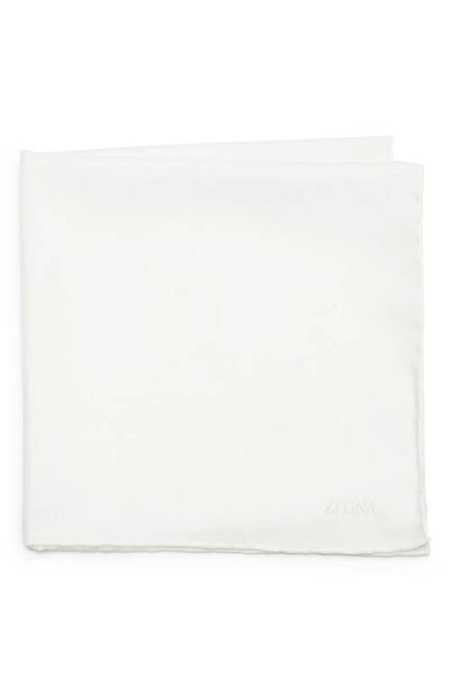 ZEGNA TIES Cotton & Linen Pocket Square in White at Nordstrom