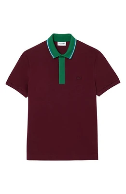 Lacoste Regular Fit Tipped Cotton Piqué Polo Yup Zin at Nordstrom,