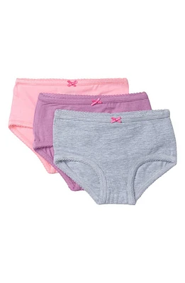 Hatley Kids' Solid 3-Pack Assorted Hipster Briefs Pink/Coral/Grey at Nordstrom,