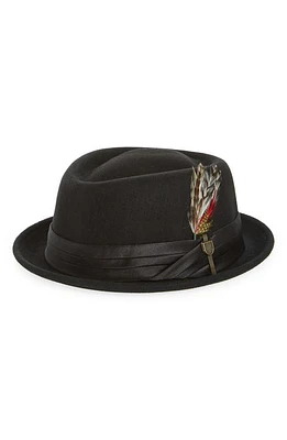 Brixton Stout Pork Pie Wool Hat Black/Black at Nordstrom,