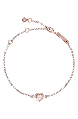 Ted Baker London Hansa Crystal Heart Bracelet in Rose Gold Tone Clear Crystal at Nordstrom