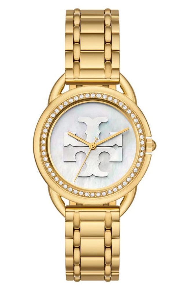 Tory Burch The Miller Glitz Bracelet Watch, 34mm in Gold at Nordstrom