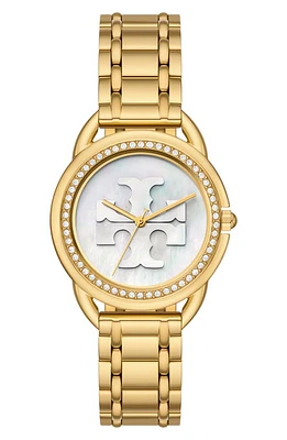 Tory Burch The Miller Glitz Bracelet Watch, 34mm in Gold at Nordstrom