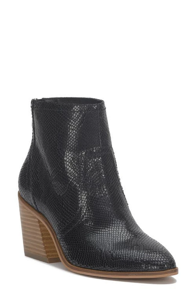 Lucky Brand Sonah Snakeskin Embossed Bootie Black at Nordstrom,