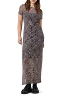 Noisy may Carrie Mesh Body-Con Dress in Oatmeal Aop Leo at Nordstrom, Size X-Small