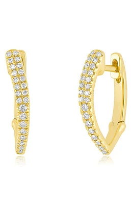 EF Collection Diamond Pavé Huggie Earrings in 14K Yellow Gold at Nordstrom