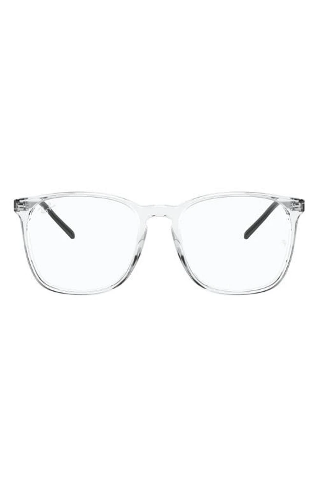 Ray-Ban 54mm Square Optical Glasses in Transparent Grey at Nordstrom